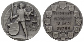 Schweiz Zug O.J Oberägeri Schützenmedaille Silber 12.5g selten mit Originalbox bis unzirkuliert