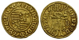 Sigismund von Luxemburg (1387-1437)
Aranyforint /Goldgulden/ , Au , 1404-1405 , Offenbánya /Umberg/ , 
Av: +SIGISmVnDI?DG?R?VnGARIE Rv: ?S?LADISL-AVS?...