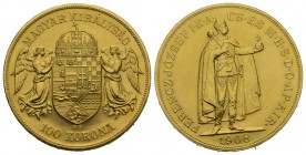 Ungarn Franz Josef I. 1848-1916. 100 Kronen 1908. 33,89 g. Huszar 2197. Fr. 249. FDC