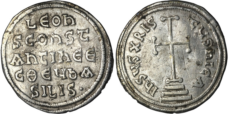 Leo IV and Constantine VI, Miliaresion, 775-780, Constantinople

22mm 1,67g