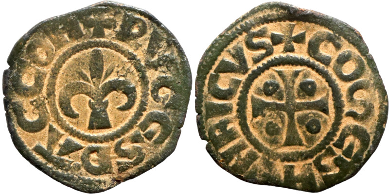 Medieval coin

17mm 1,14g

Artificial sand patina