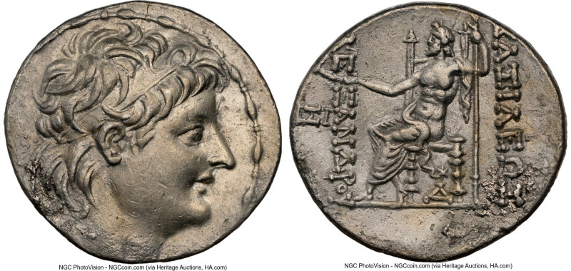 SELEUCID KINGDOM. Alexander II Zabinas (128-122 BC). AR tetradrachm (29mm, 16.26...