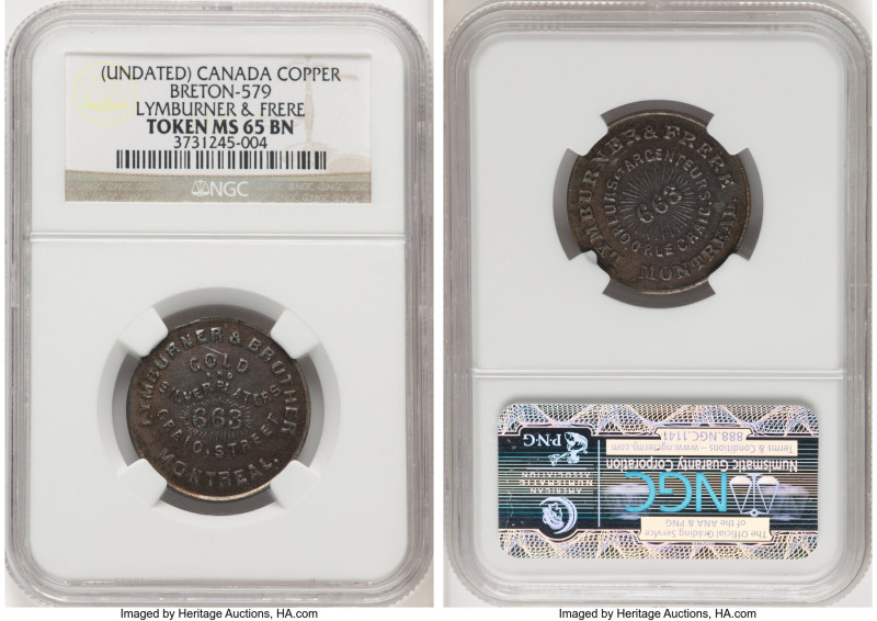 "Lymburner & Frere" copper Token ND (1870's) MS65 Brown NGC, Struck in Montreal,...