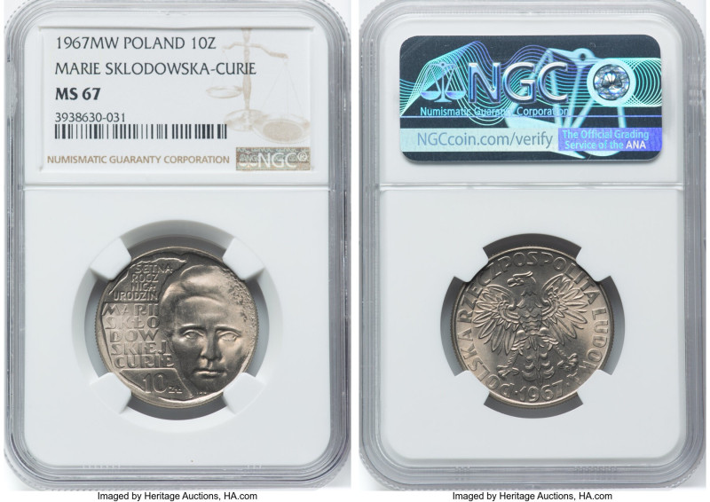 People's Repubic 3-Piece Lot of Certified Assorted 10 Zlotych 1967-MW NGC, 1) "M...