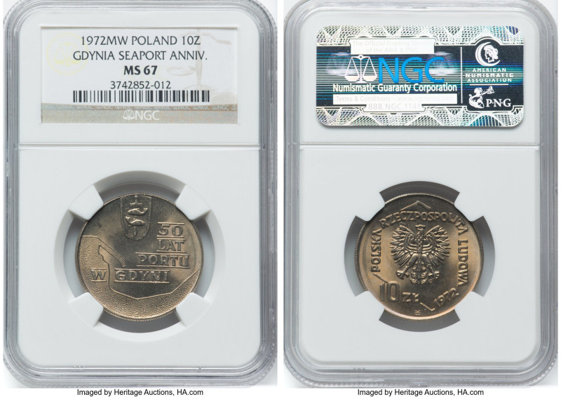 People's Republic 3-Piece Lot of Certified Assorted 10 Zlotych NGC 1) "Gdynia Se...