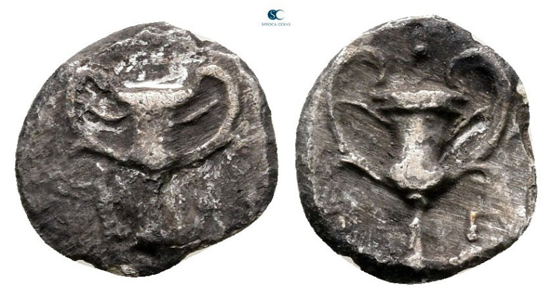 Calabria. Tarentum circa 280-228 BC. 
Obol AR

10 mm, 0,44 g



Very Fine