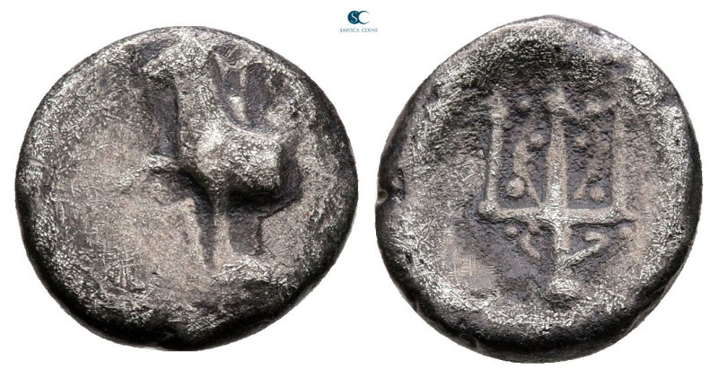 Thrace. Byzantion circa 387-340 BC. 
Hemidrachm AR

12 mm, 1,56 g



Good...