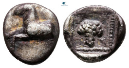 Thrace. Maroneia circa 398-386 BC. Trihemiobol AR