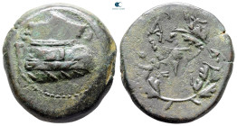 Mysia. Kyzikos circa 300-200 BC. Overstruck on an earlier issue from Kyzikos (SNG Paris 436). Bronze Æ