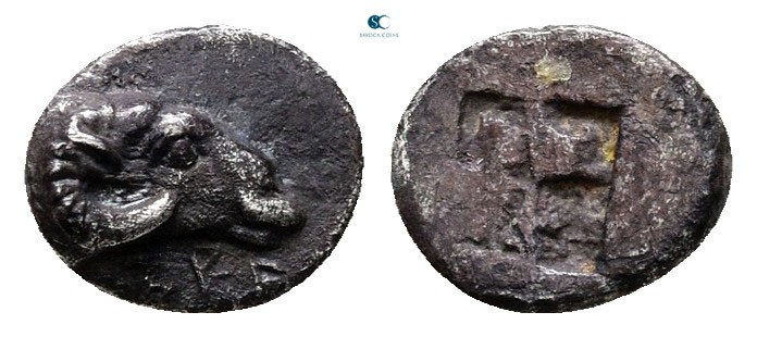 Troas. Kebren circa 520-480 BC. 
Hemiobol AR

7 mm, 0,32 g



Very Fine