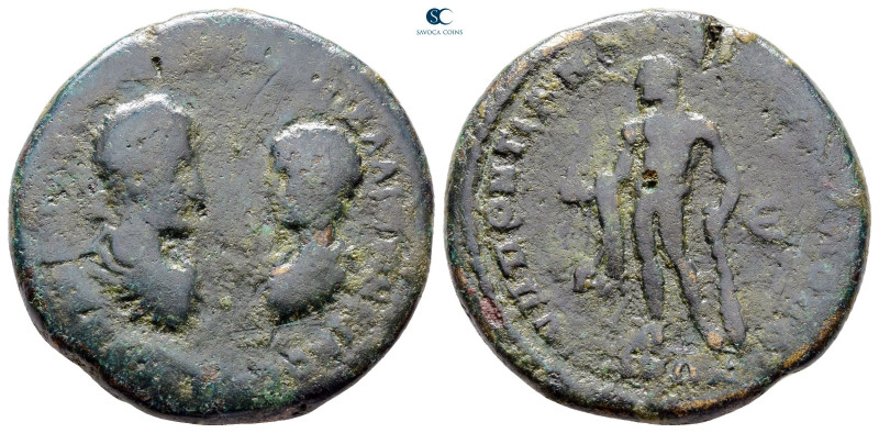 Moesia Inferior. Marcianopolis. Macrinus and Diadumenian AD 217-218. 
Bronze Æ...