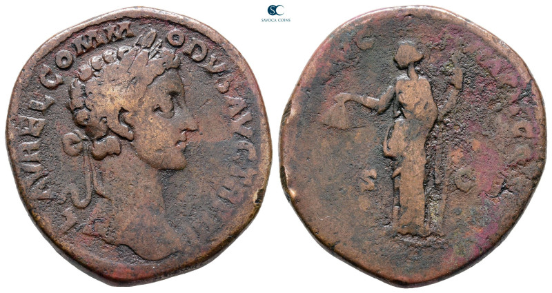 Commodus AD 180-192. Rome
Sestertius Æ

32 mm, 22,91 g



Fine