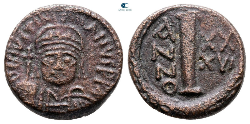 Justinian I AD 527-565. Ravenna
Decanummium Æ

15 mm, 3,16 g



Very Fine...