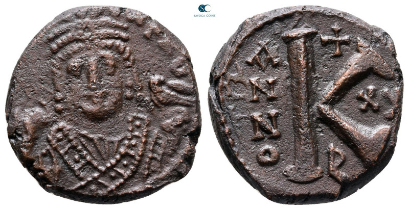 Maurice Tiberius AD 582-602. Theoupolis (Antioch)
Half Follis or 20 Nummi Æ

...