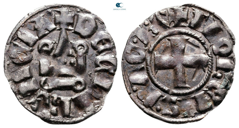 Principality of Achaea. Florent AD 1289-1297. 
Denier Tournois BI

17 mm, 0,6...