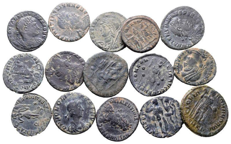 Lot of ca. 15 late roman bronze coins / SOLD AS SEEN, NO RETURN!

Very Fine