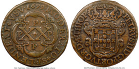 Portuguese Colony. Pedro II 20 Reis 1699-P VF35 Brown NGC, Porto mint, KM1, LMB-17. Struck at the Porto mint for the Colonies and in circulation in Br...