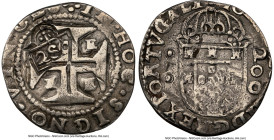 Afonso Counterstamped 250 Reis ND (1663) VF Details (Spot Removals) NGC, KM33.1, LMB-25. 11.03gm. "Crowned 2SO" countermark (XF Standard) on Portugal ...