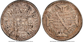 Pedro II 640 Reis 1702-P AU53 NGC, Pernambuco mint, KM90.2, LMB-149. A finely preserved selection of this conditionally challenging issue, graced with...