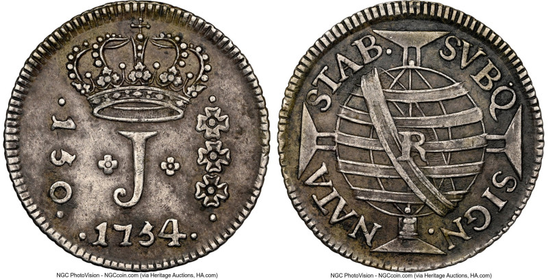 José I 150 Reis 1754-R XF45 NGC, Rio de Janeiro mint, KM296, LMB-253. Problem-fr...