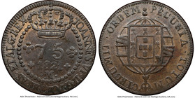 João VI 75 Reis 1821-M AU55 Brown NGC, Minas Gerais mint, KM320, LMB-557. A problem-free "gold 2 Vinténs" The "gold Vintém" was created due to a lack ...