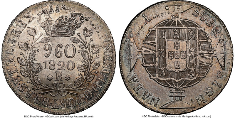 João VI 960 Reis 1820-R UNC Details (Cleaned) NGC, Rio de Janeiro mint, KM326.1,...