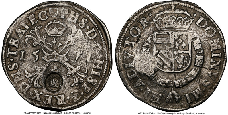 Dutch Revolt Counterstamped Taler ND (1566-1581) VF Details (Environmental Damag...