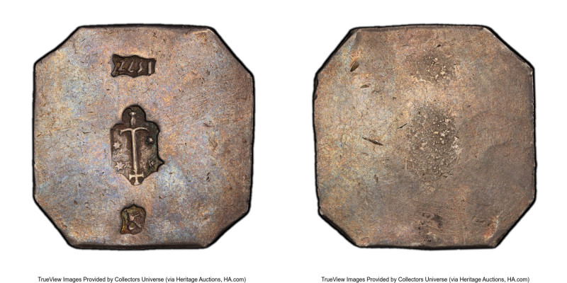 Haarlem. Siege silver Uniface Daalder of 32 Stuivers 1572 AU55 PCGS, Delmonte-16...