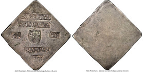 Kampen. Siege silver Uniface Klippe 42 Sols 1578-Dated AU53 NGC, Delm-210 (R), PW-Ka66. 28.88gm. Emission of July 1578. With rectangular "Campen" hall...