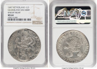 Gelderland. Provincial Lion Daalder 1647 MS64 NGC, KM15.2, Dav-4849, Delm-825. Knight Right. The obverse of this exciting near-Gem specimen is brillia...