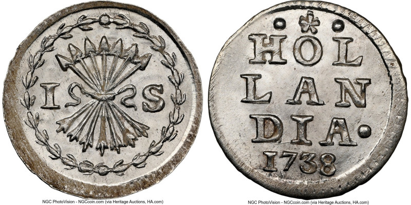 Holland. Provincial Stuiver 1738 MS67 NGC, KM91. An incredibly attractive exampl...