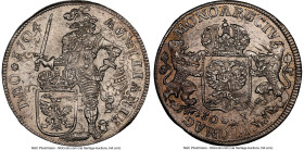 Nijmegen. City 30 Stuivers (Daalder) 1704 UNC Details (Edge Filing) NGC, KM33, Delm-1078. The obverse shows clear evidence of a flip-over double strik...