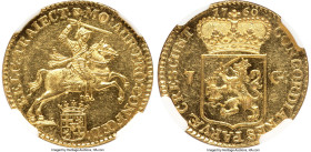 Utrecht. Provincial gold 7 Gulden (1/2 Golden Rider) 1760 MS62 NGC, Utrecht mint, KM103, Delm-971, Vanhoudt/Saunders-1430. Exhibiting great clarity on...