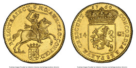 Utrecht. Provincial gold 14 Gulden (Golden Rider) 1760 MS61 PCGS, Utrecht mint, KM104, Delm-970, Vanhoudt/Saunders-1429. Excellent Mint State example ...