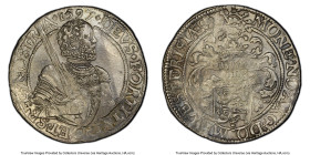 West Friesland. Provincial Daalder 1597 UNC Details (Cleaned) PCGS, Dav-8865, Delm-924. Not often sourced uncirculated, salt-silver with intermittent ...