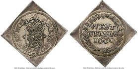 West Friesland. Provincial silver Klippe Duit 1660 MS61 NGC, Enkhuizen mint, KM40a. 8.14gm. Very rare Klippe emission, the only example to be offered ...