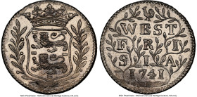 West Friesland. Provincial silver Duit 1741 MS62 NGC, KM125a, CNM 2.46.97. Very elusive in the alluring silver format, especially in Mint State. From ...