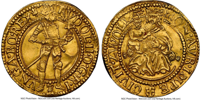 Zwolle. Provincial gold Ducat ND (1590-1593) UNC Details (Damaged) NGC, Fr-211, ...