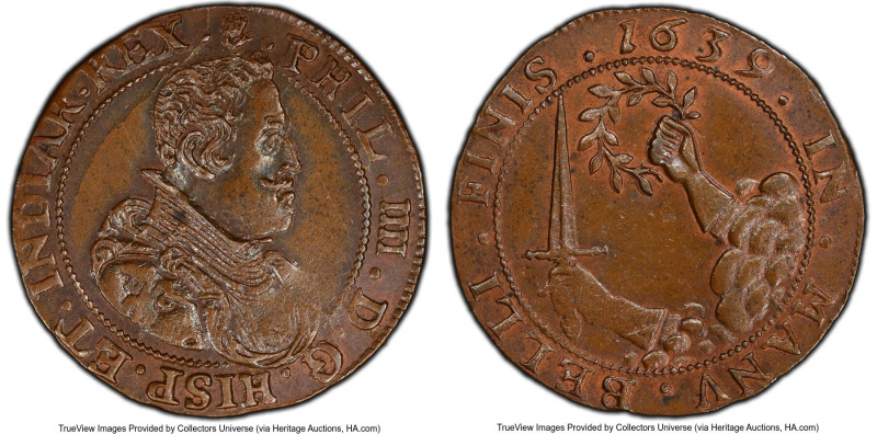 "Longing For Peace" bronze Jeton 1639 MS62 Brown PCGS, Dugn-3939. Antwerp. 28mm....