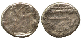 PHOENICIA. Sidon. Ba'alšillem II, circa 401-366 BC. 1/16 Shekel (silver, 0.69 g, 9 mm). Uncertain. Rev. Persian king or hero, holding dagger in his ri...