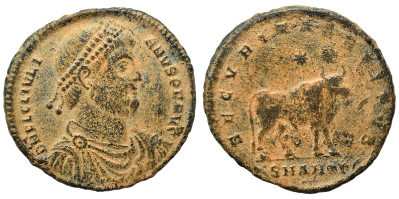 Julian II, 360-363. Ae (bronze, 8.56 g, 28 mm), Antioch. Pearl-diademed, draped ...