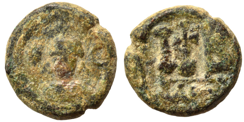 Heraclius, 610-641. 12 Nummi (bronze, 5.28 g, 16 mm), Persian occupation of Egyp...