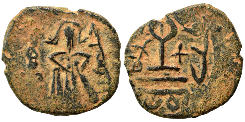 Umayyad Caliphate. al-Malik ibn Marwan, AH 65-86 / 685-705 AD. Fals (bronze, 3.2...