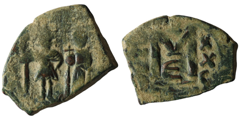 Heraclius and Heraclius Constantine. (610-641 AD) Æ Follis. Constantinople. Obv:...