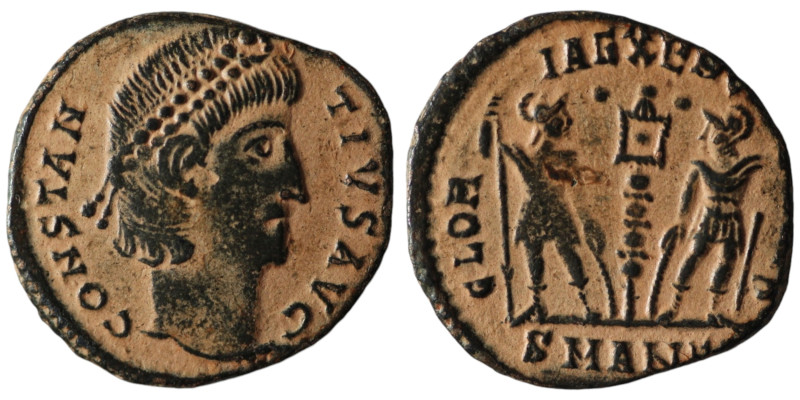 Constantinus II. (337-361 AD). Æ Follis. Antioch. artificial sandpatina. 15mm, 1...