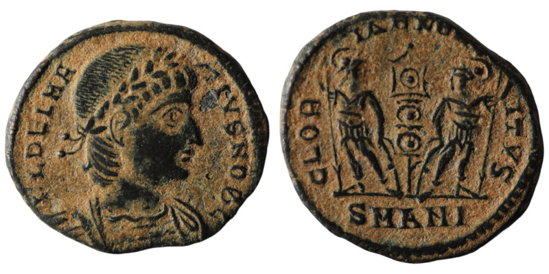 Delmatius Caesar. (335-337 AD). Æ Follis. Antioch. Obv: FL DELMATIVS NOB C. laur...