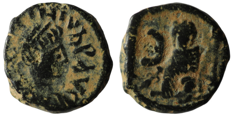 Justin I. (518-527 AD). Pentanummium. Obv: diademed bust of Justin I. right. Rev...