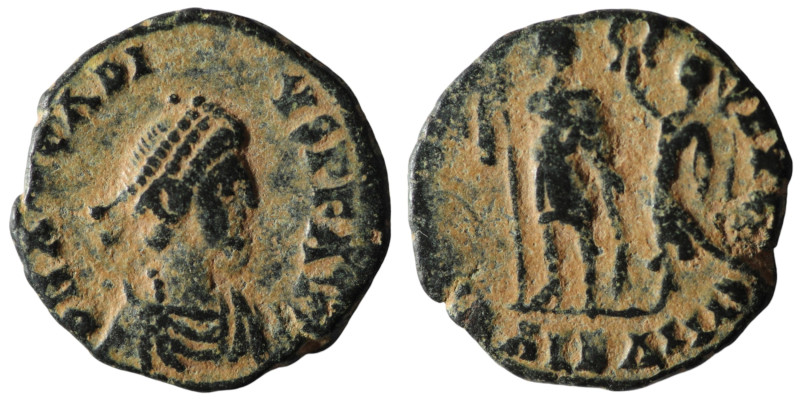 Arcadius. (383-408 AD). Æ Follis. Alexandria. 16mm, 1,99g