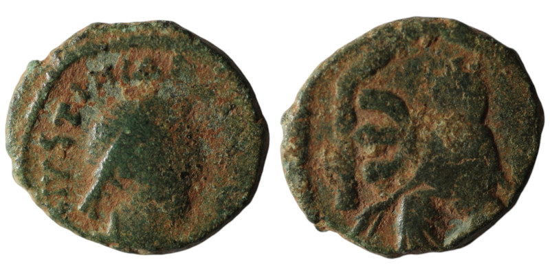 Justin I. (527-565 AD). Pentanummium. Obv: diademed bust of Justinian right. Rev...