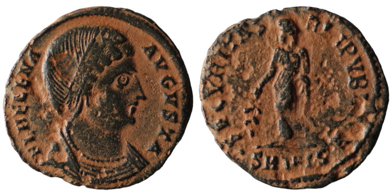 Helena. (307-337 AD). Æ Follis. Thessalonica. Obv: FL HELENA AVGVSTA. diademed b...